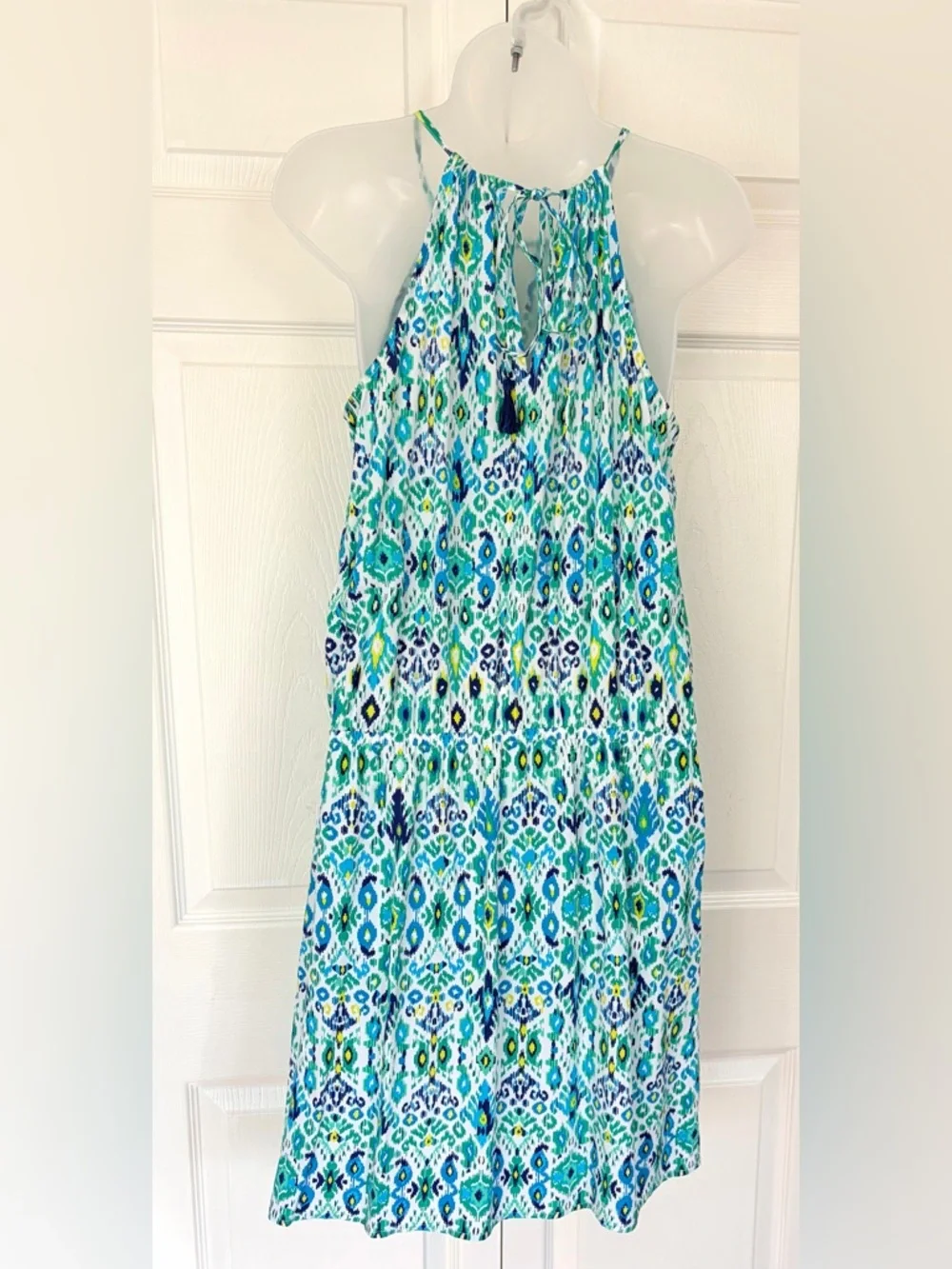 Tommy Bahama Summer Dress Beach Cover up Ikat Print Cover Up Blue Green Small - Picture 4 of 15